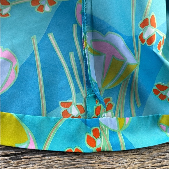 Vintage Anne Fogarty House Dress Mumu Lounge Caftan Bold Floral Mod MCM - Picture 9 of 12